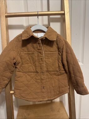 Kids Quilted Puffer Jacket in Brown - Cozy Everyday Coat